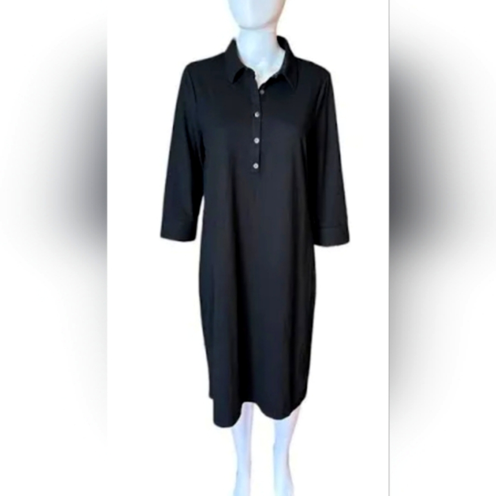 Classic Black Polo Shirt Dress